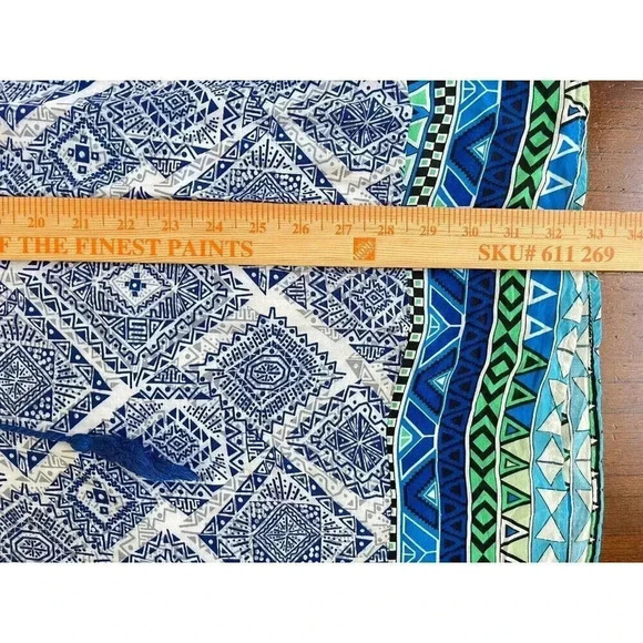 Umgee Women's Dress Size Large Blue Geometric Bohemian‎ Hippie Cotton Blend - Picture 7 of 10